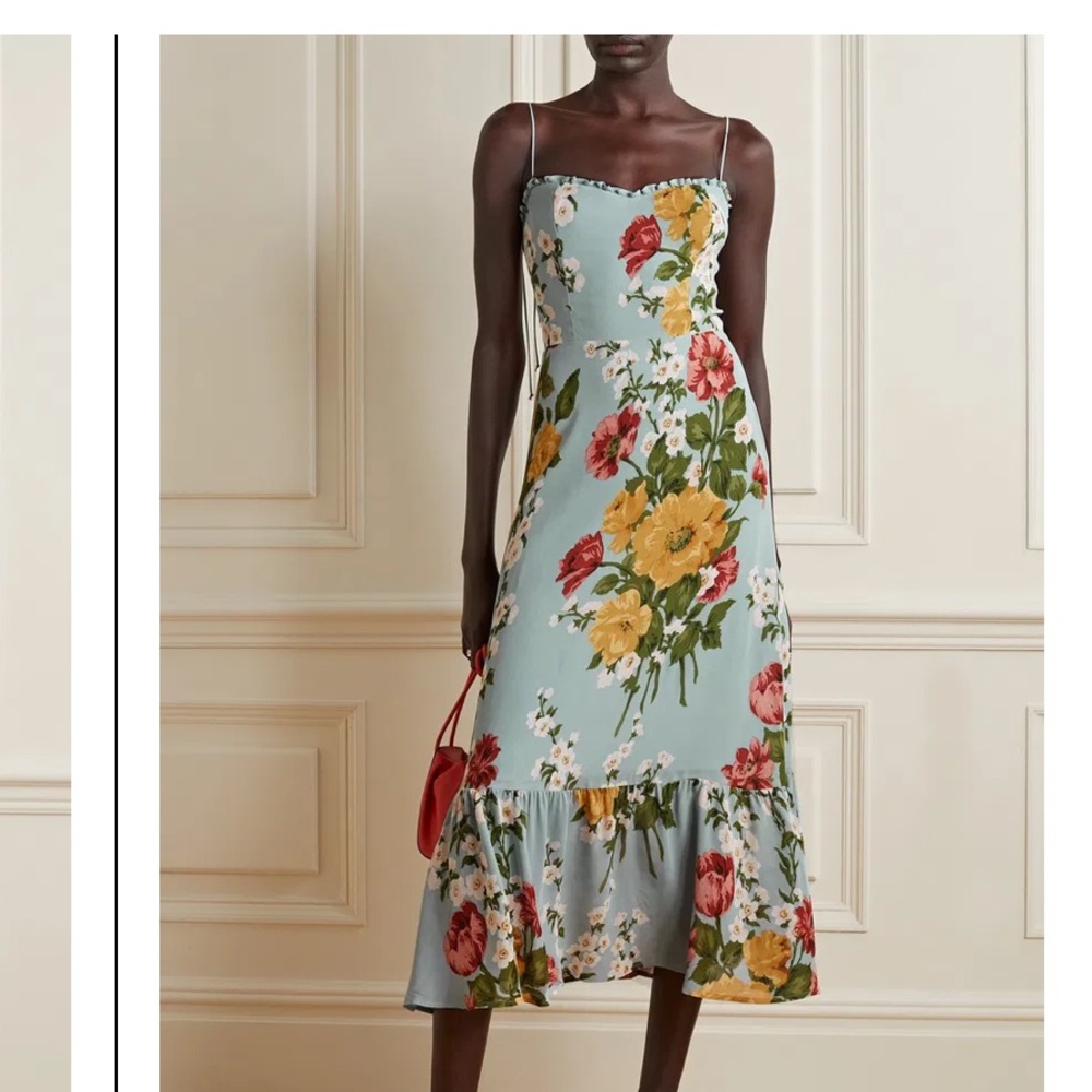 nwt reformation Enya Printed Crepe Midi Dress Size 6